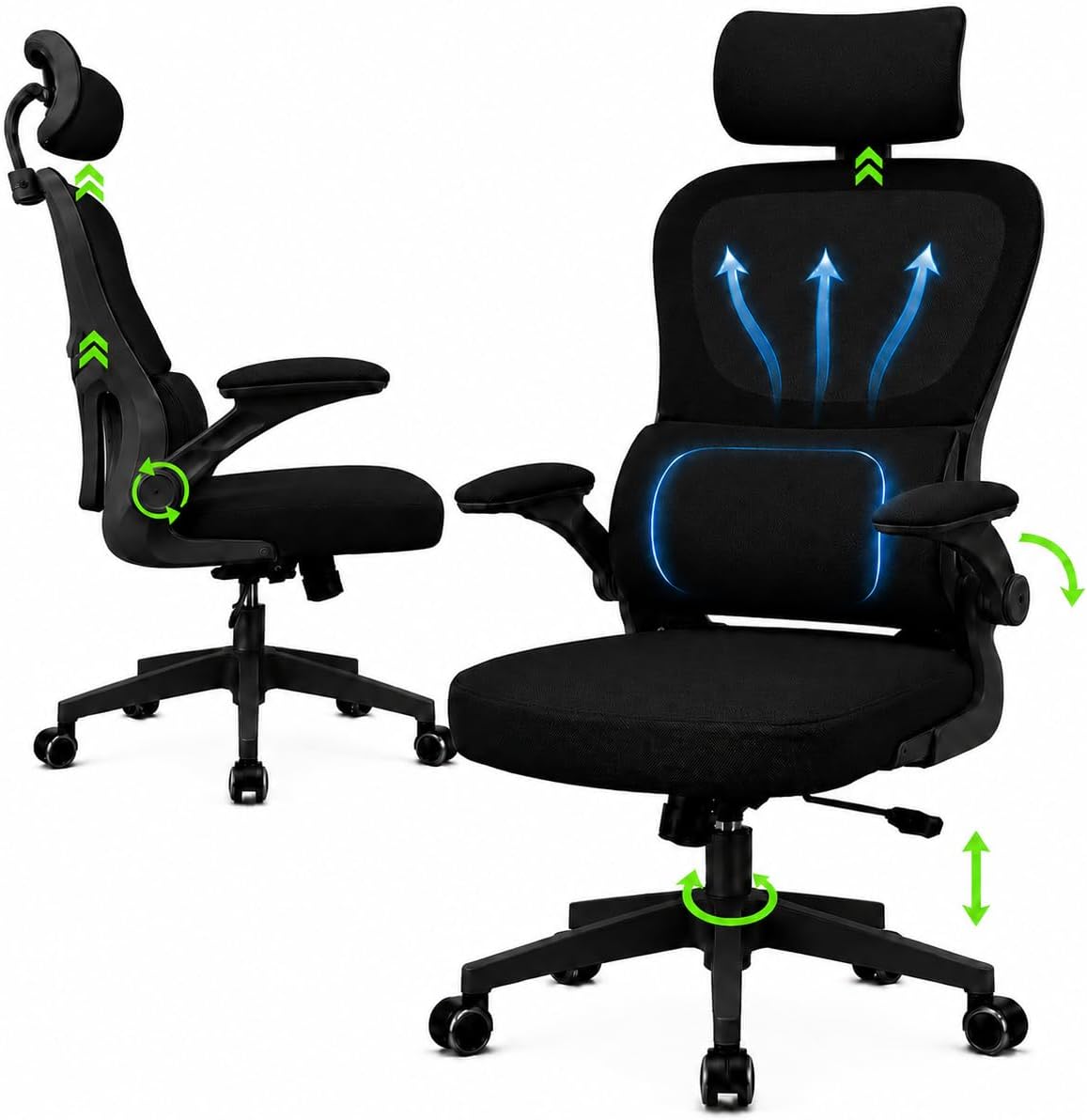 Laruno P600 Ergonomic Office Chair Reclining Mesh High Back