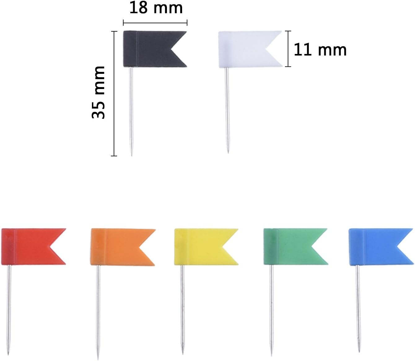 Outus Flag Map Push Pins Assorted Colors 100 Pieces