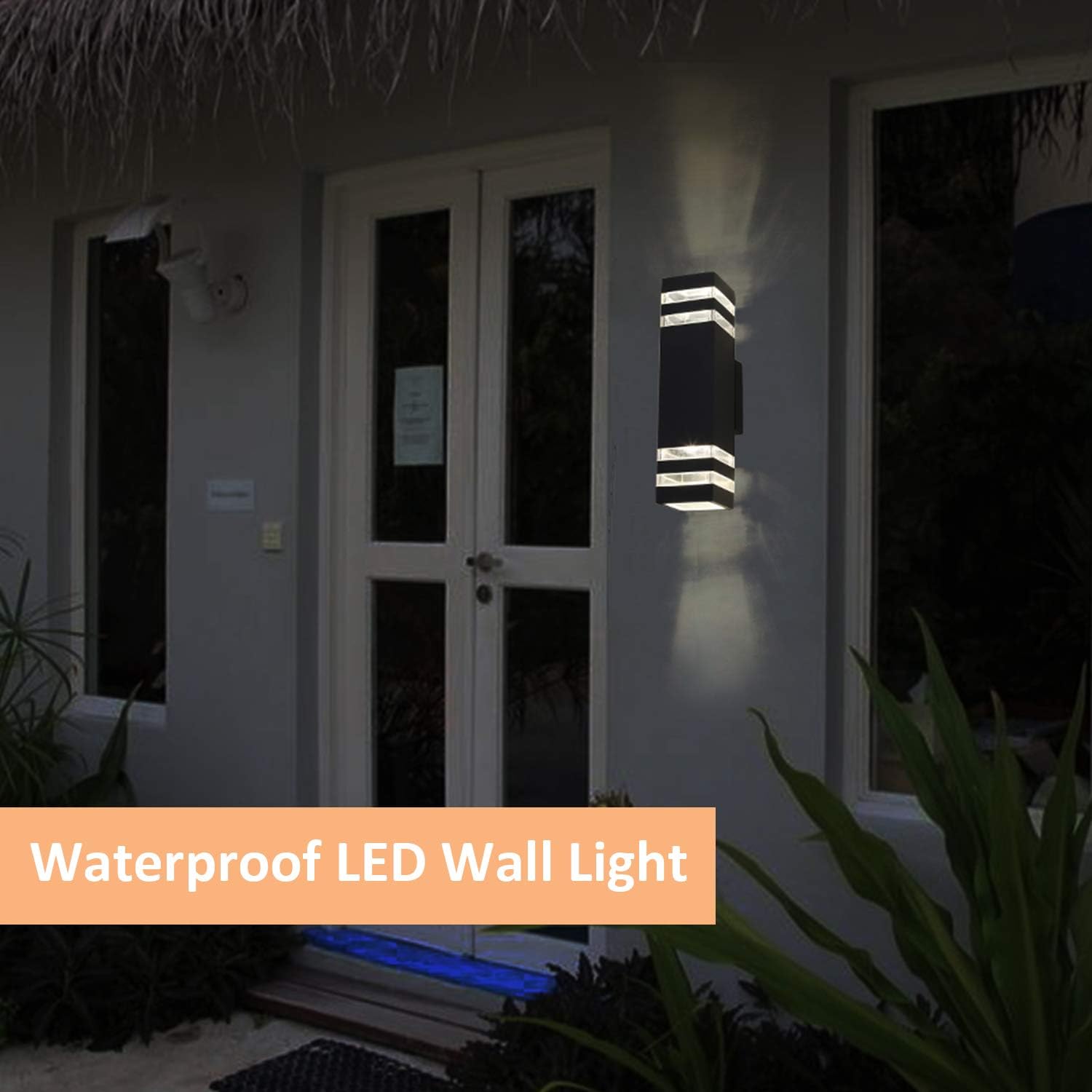 Maycho 8W LED Up and Down Wall Sconce Black Indoor Outdoor