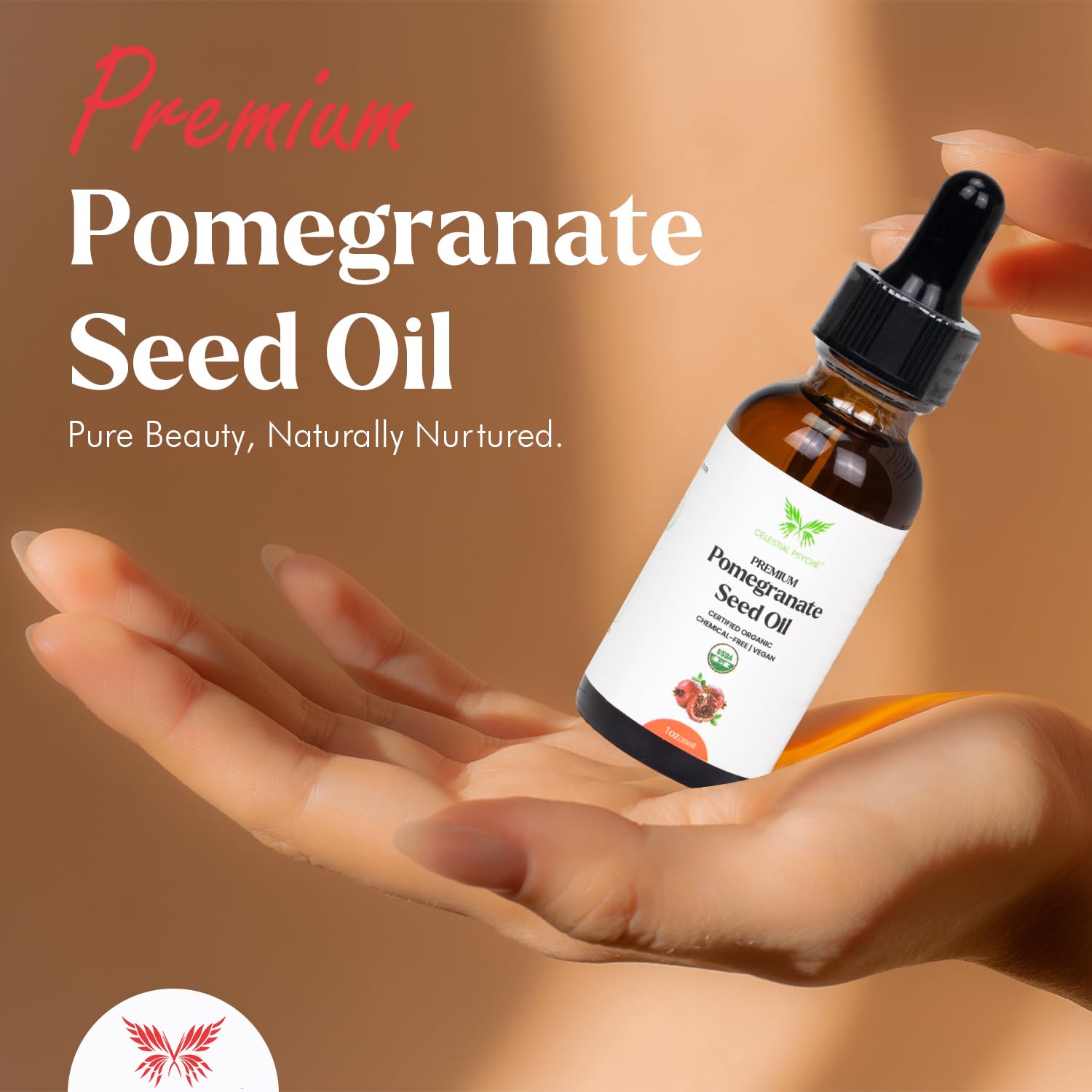 Celestial Psyché Organic Pomegranate Seed Oil 1 oz Pure Natural