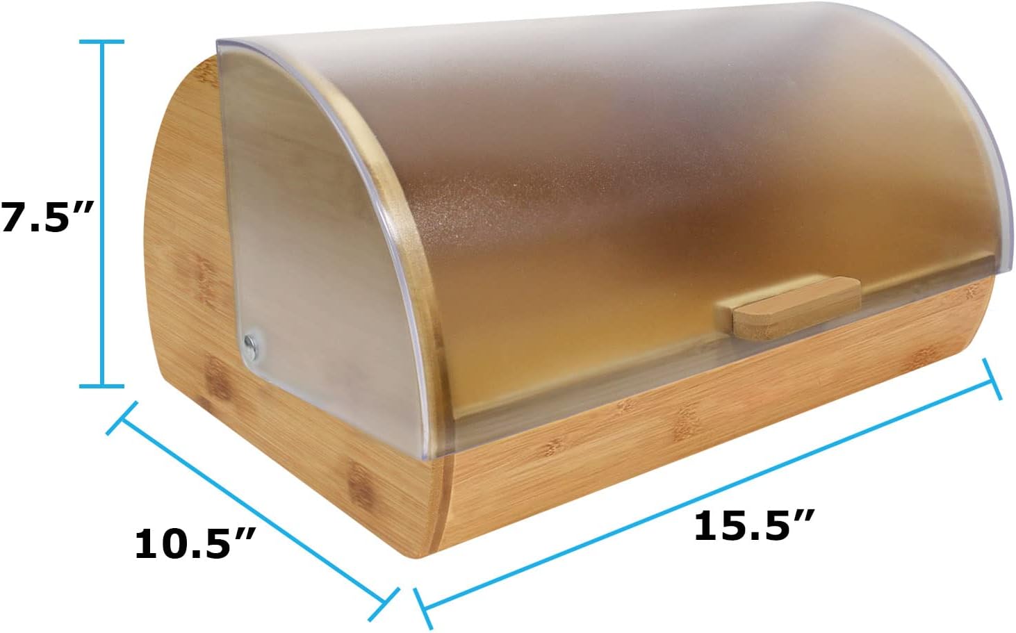 Blue Donuts Bamboo Bread Box with Acrylic Sliding Lid