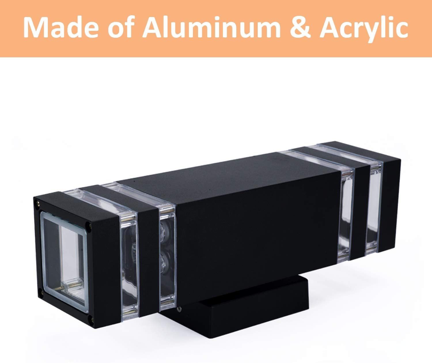 Maycho 8W LED Up and Down Wall Sconce Black Indoor Outdoor