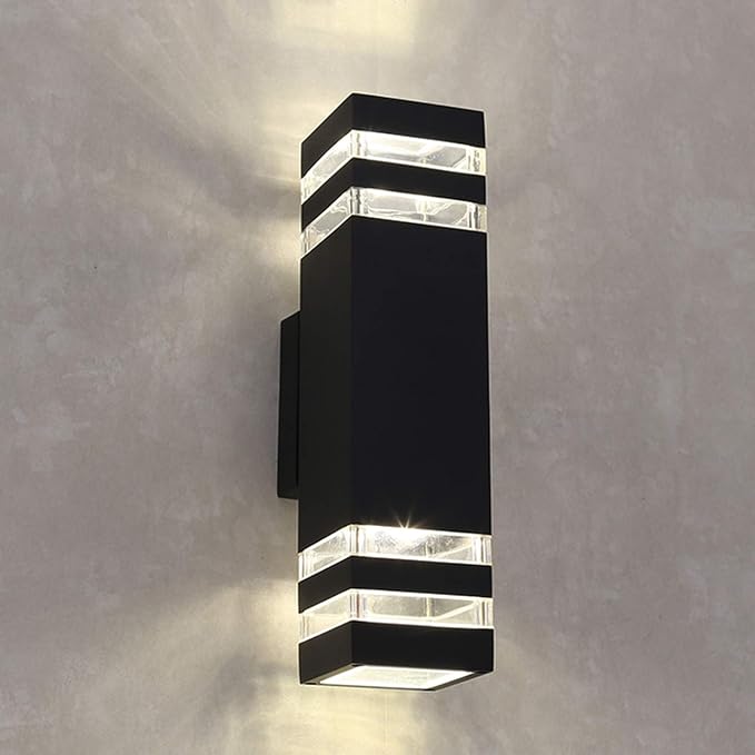 Maycho 8W LED Up and Down Wall Sconce Black Indoor Outdoor
