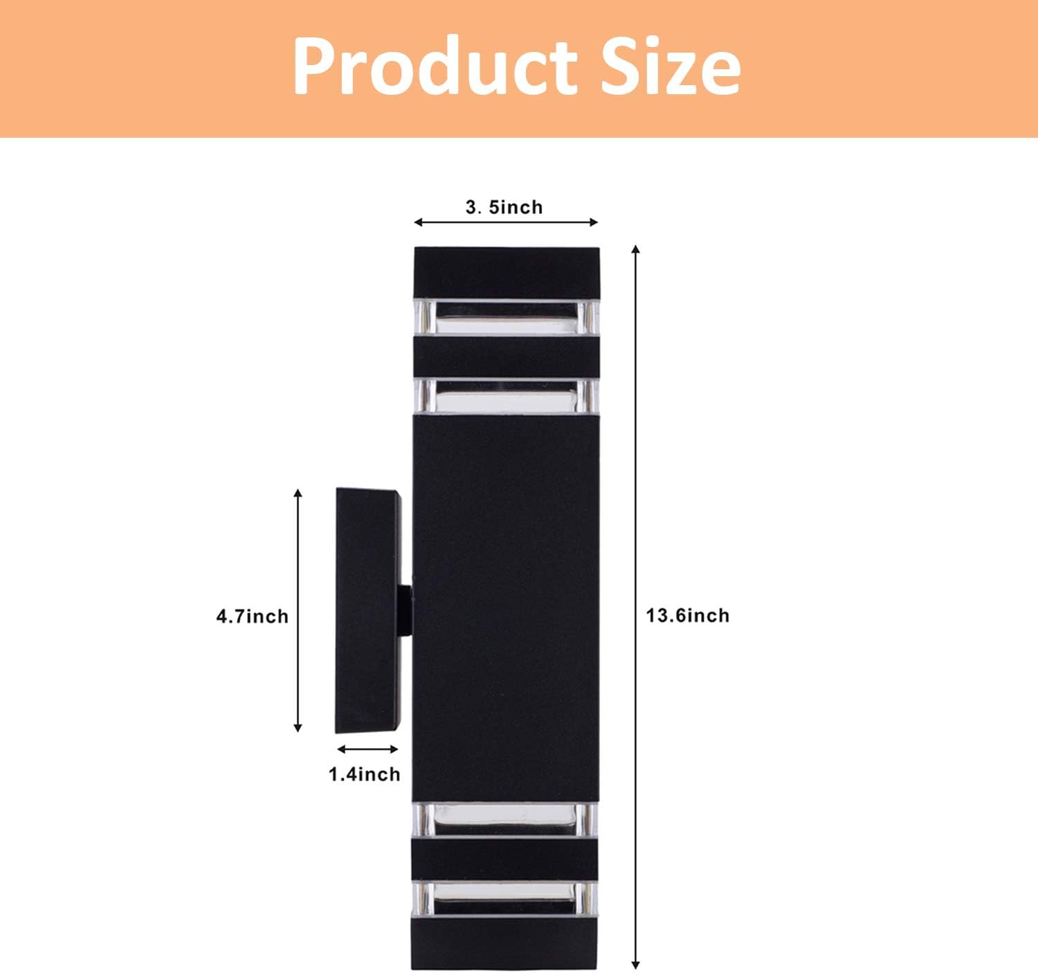 Maycho 8W LED Up and Down Wall Sconce Black Indoor Outdoor