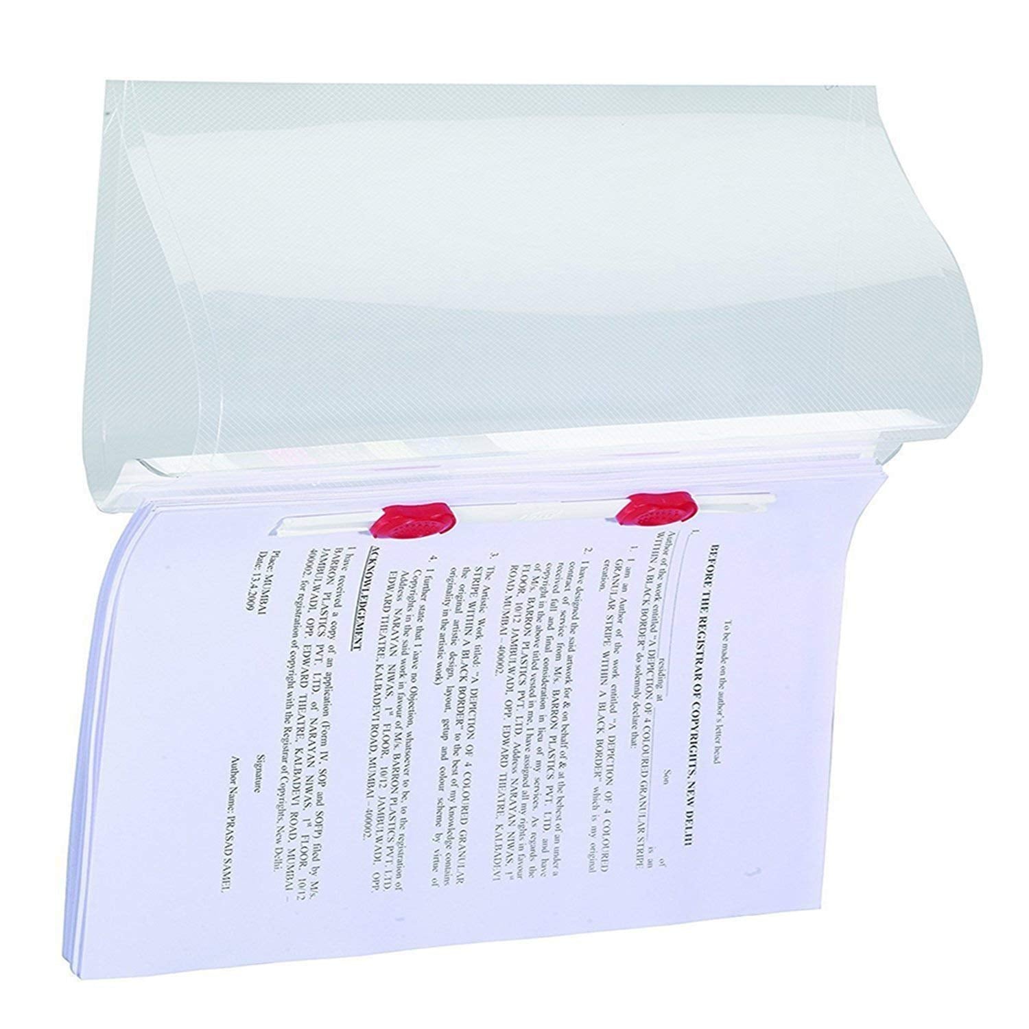KIYA RF051 A4 Transparent Report File Folder with Plastic Clip