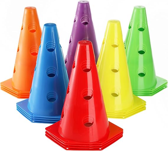 Suwimut 24 Pack Plastic Agility Cones 9-Inch Soccer Training Markers