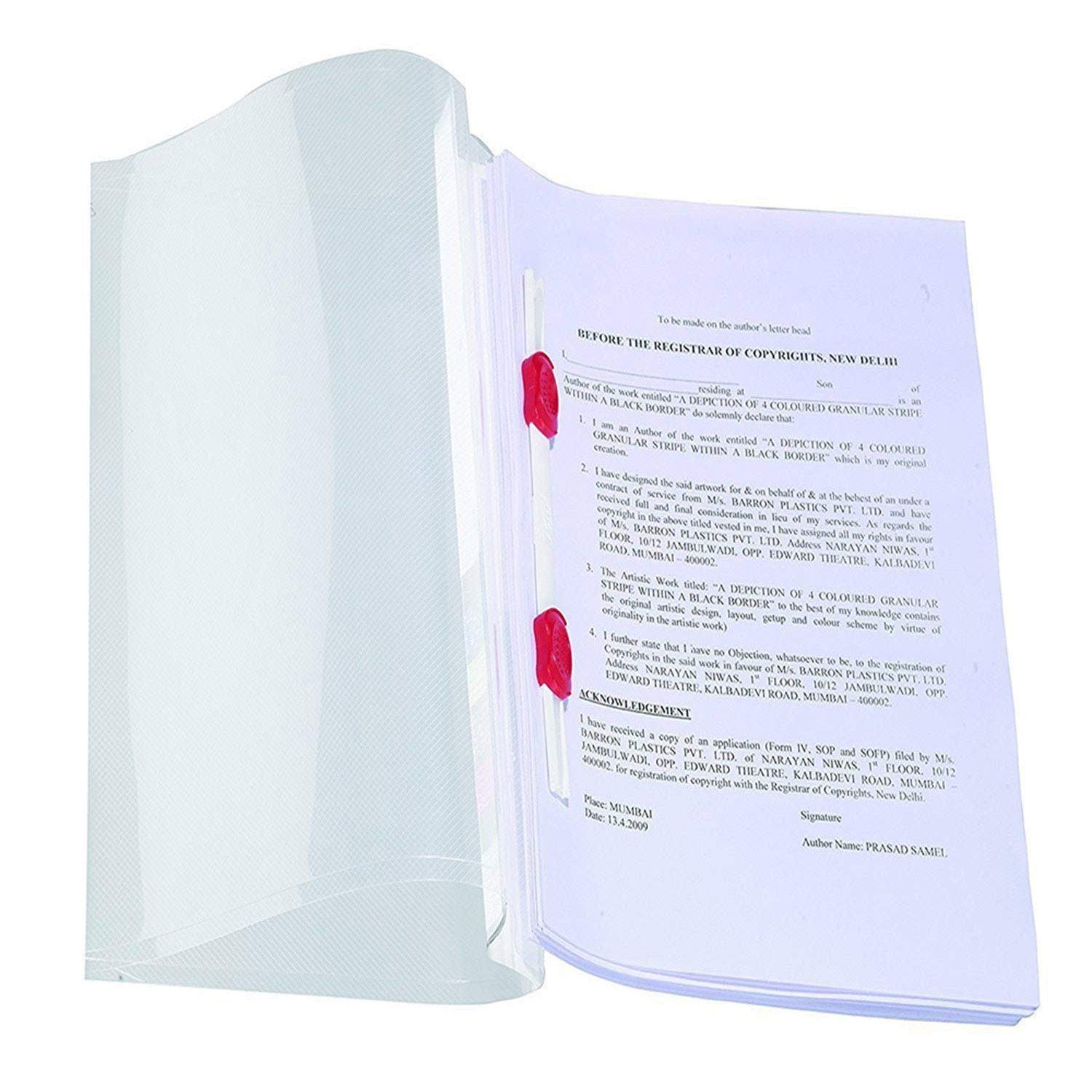 KIYA RF051 A4 Transparent Report File Folder with Plastic Clip