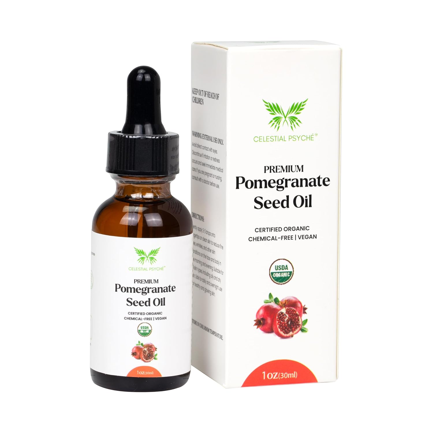 Celestial Psyché Organic Pomegranate Seed Oil 1 oz Pure Natural