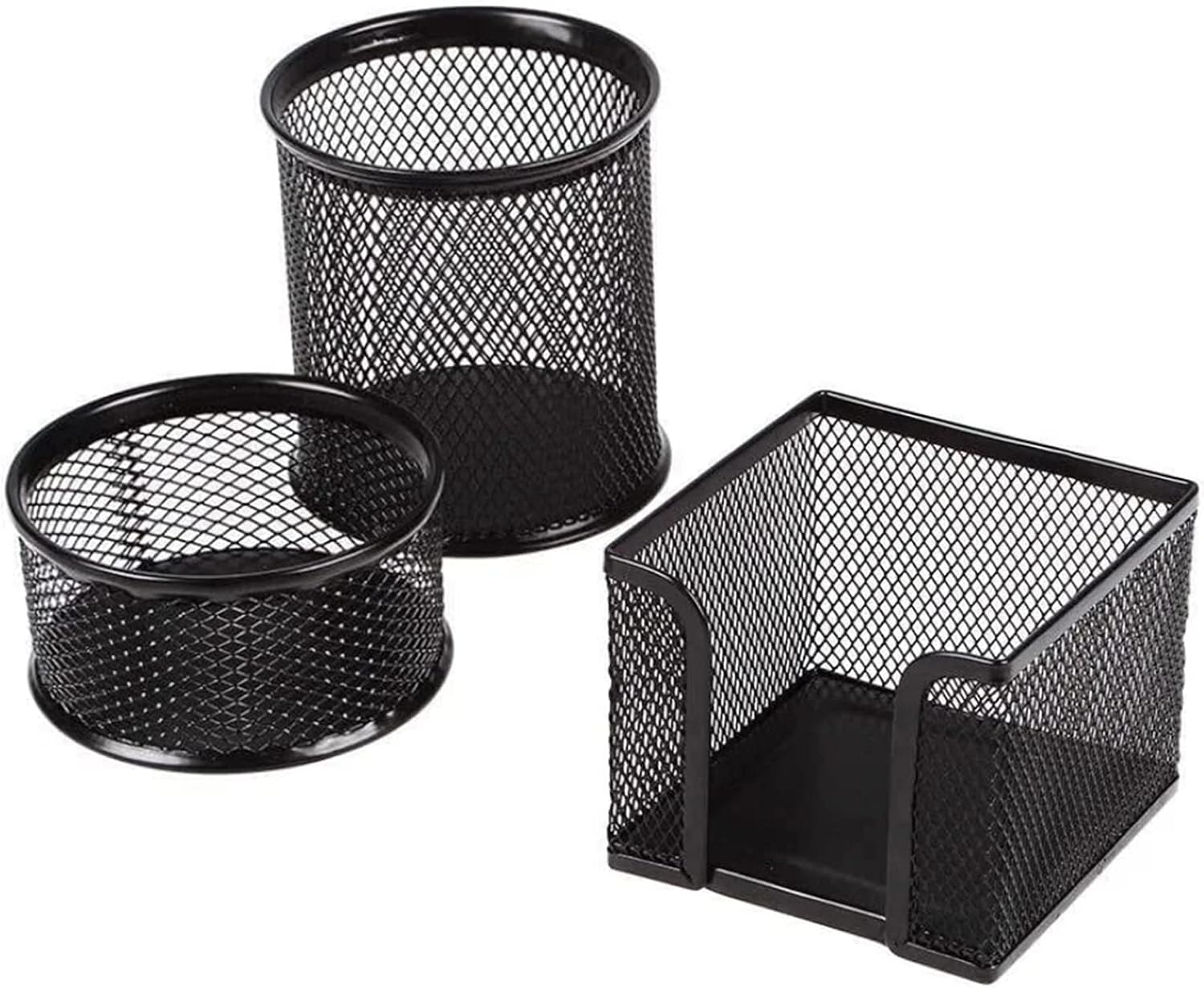 UFFICIUSUP Metal Mesh Desk Organizer Set 3-Piece Black
