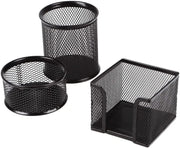 UFFICIUSUP Metal Mesh Desk Organizer Set 3-Piece Black