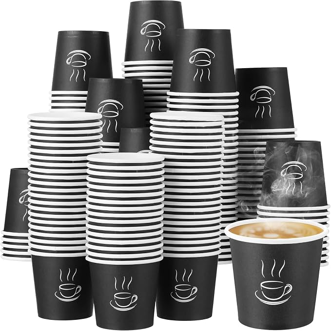 Didaey 4 oz Disposable Paper Espresso Cups Black 1000 Pack