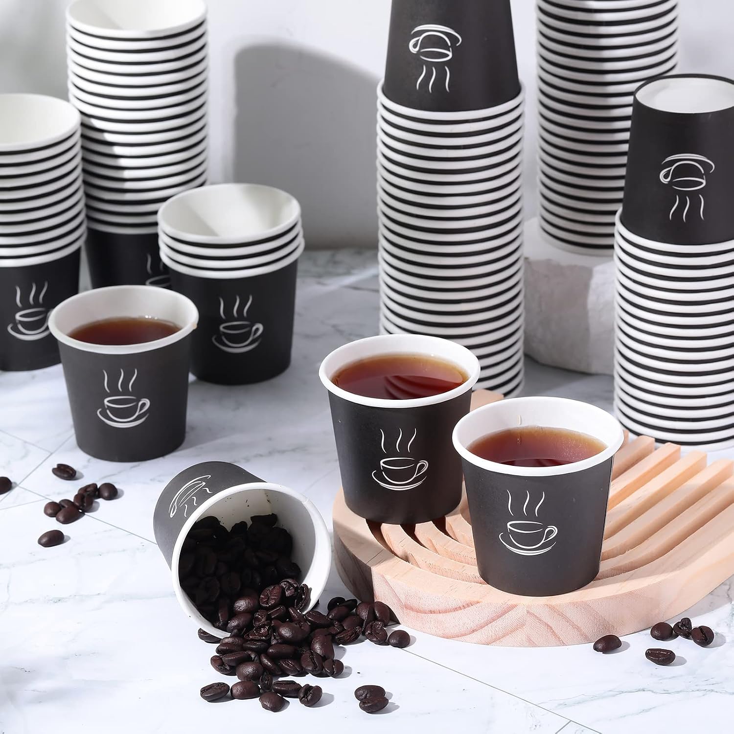 Didaey 4 oz Disposable Paper Espresso Cups Black 1000 Pack