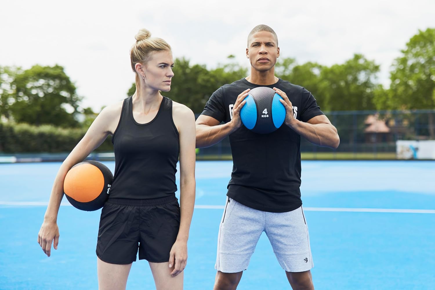 Gorilla Sports Rubber Medicine Ball for Strength and Fitness Training