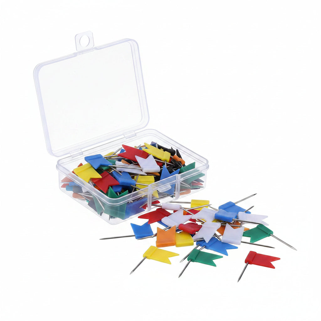 Outus Flag Map Push Pins Assorted Colors 100 Pieces