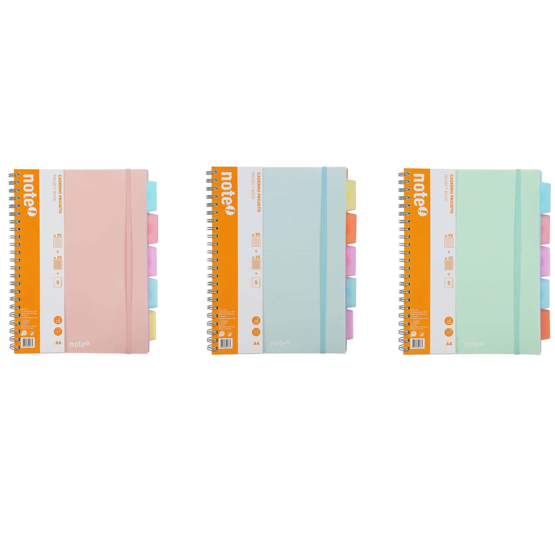Note! A4 Spiral Ruled Notebook with Elastic Bands and Dividers