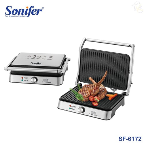 Sonifer SF-6172 Powerful 1800W Electric Indoor Non-Stick Two-Sided Contact Grill