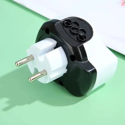 4-in-1 Multi Travel Adapter with Dual USB Port Black