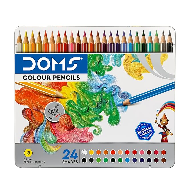 DOMS 24 Super Soft Color Pencils: Smooth Blending, Non-Toxic Art Kit