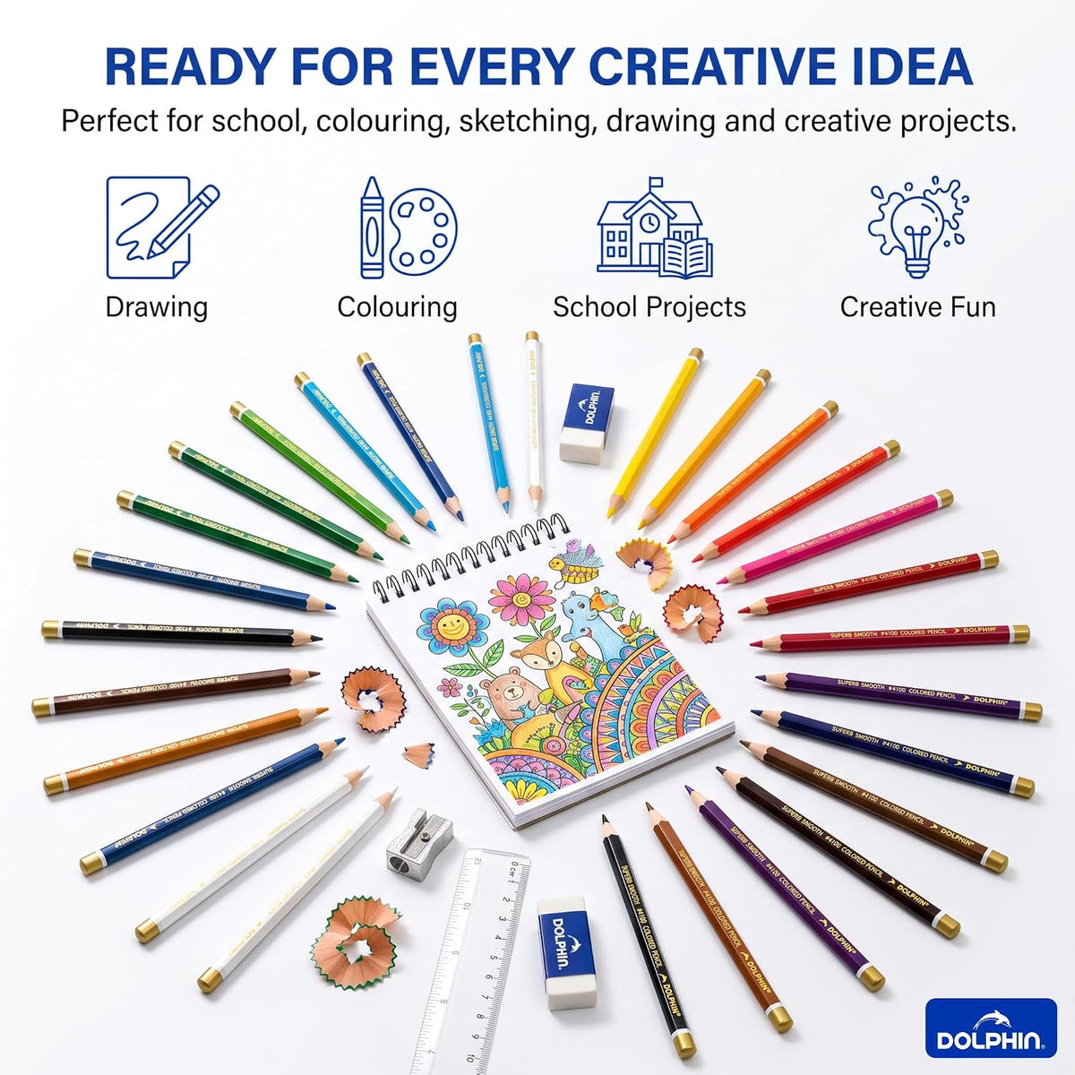 Dolphin Superb Writer Colouring Pencils 24-Piece Set