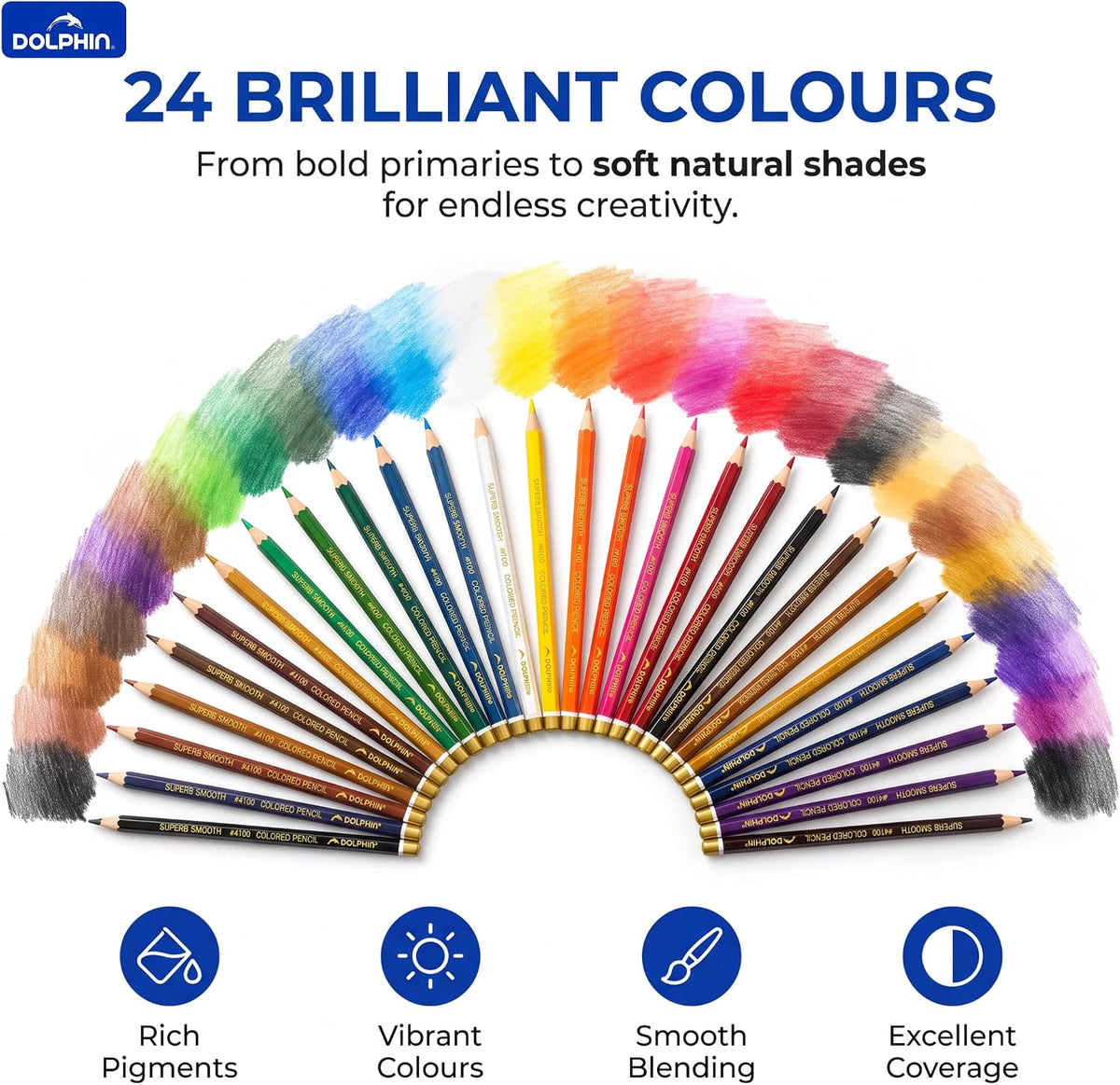 Dolphin Superb Writer Colouring Pencils 24-Piece Set