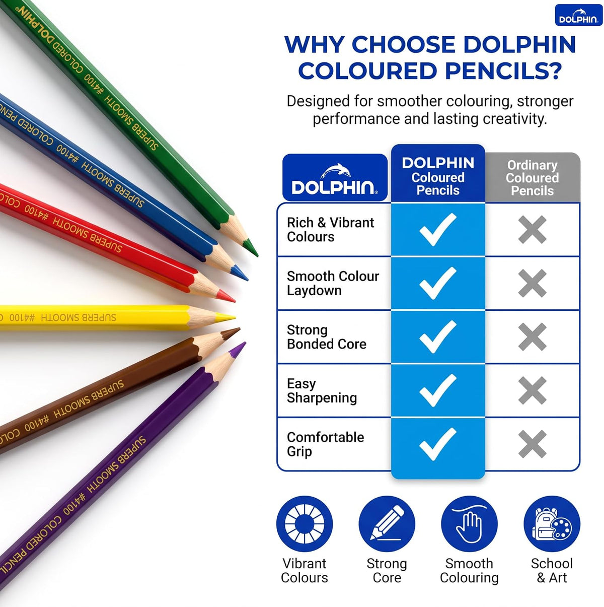 Dolphin Superb Writer Colouring Pencils 24-Piece Set
