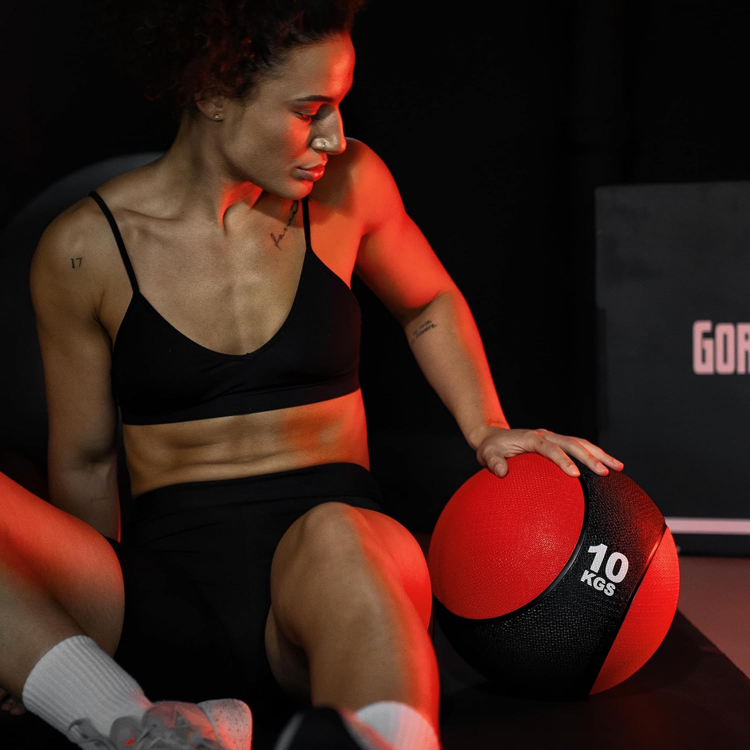 Gorilla Sports Rubber Medicine Ball for Strength and Fitness Training