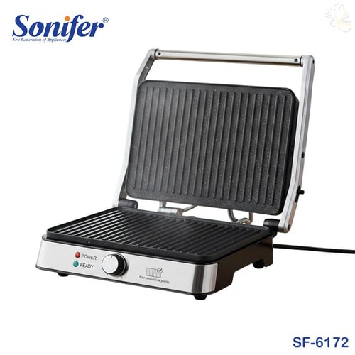 Sonifer SF-6172 Powerful 1800W Electric Indoor Non-Stick Two-Sided Contact Grill