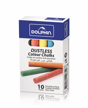 DOLPHIN Dustless Colour Chalks 10 Pieces