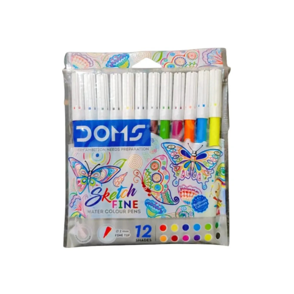 Canetas de Aguarela Finas Doms Sketch 12 Cores