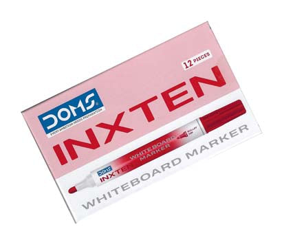 Marcador para Quadro Branco DOMS Inxten Ponta Redonda Cor Vermelha