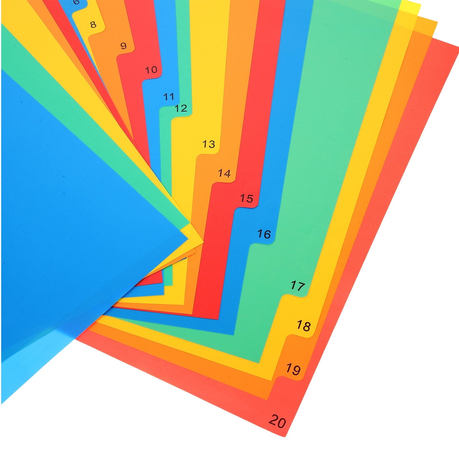STRANDCHIC 5-Piece Plastic Binder Dividers Assorted Colors A4