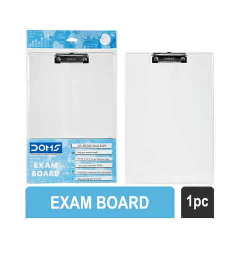 Doms Exam Board Transparent Plastic Clipboard
