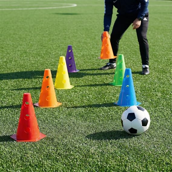 Suwimut 24 Pack Plastic Agility Cones 9-Inch Soccer Training Markers