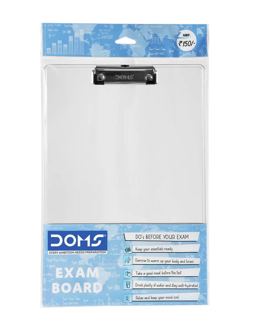 Doms Exam Board Transparent Plastic Clipboard