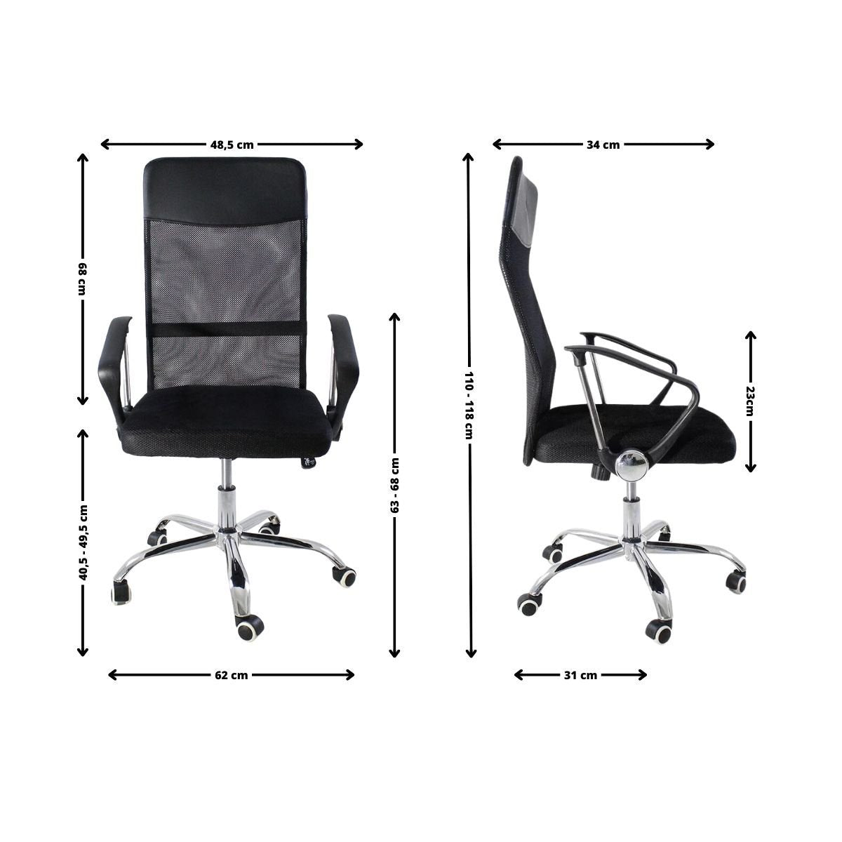 Nagano Mesh Swivel Office Chair Kit 15 Pieces Black