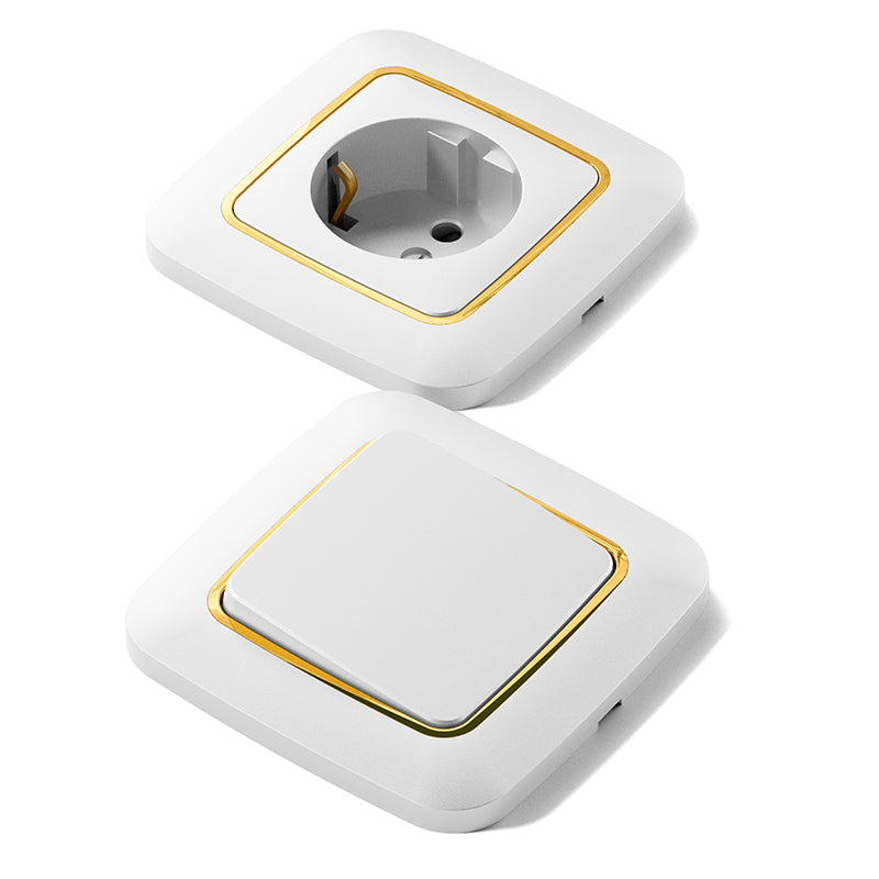 Mordio F200 Gold Electroplated Ring EU Wall Socket 16A