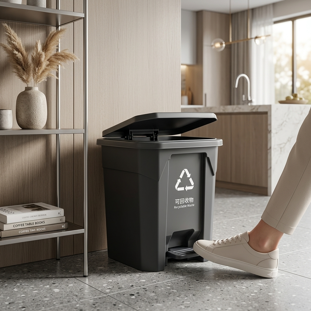Caixote de Lixo com Pedal – Balde do Lixo em Plástico Resistente com Pedal – AYD267-10/AYD267-11