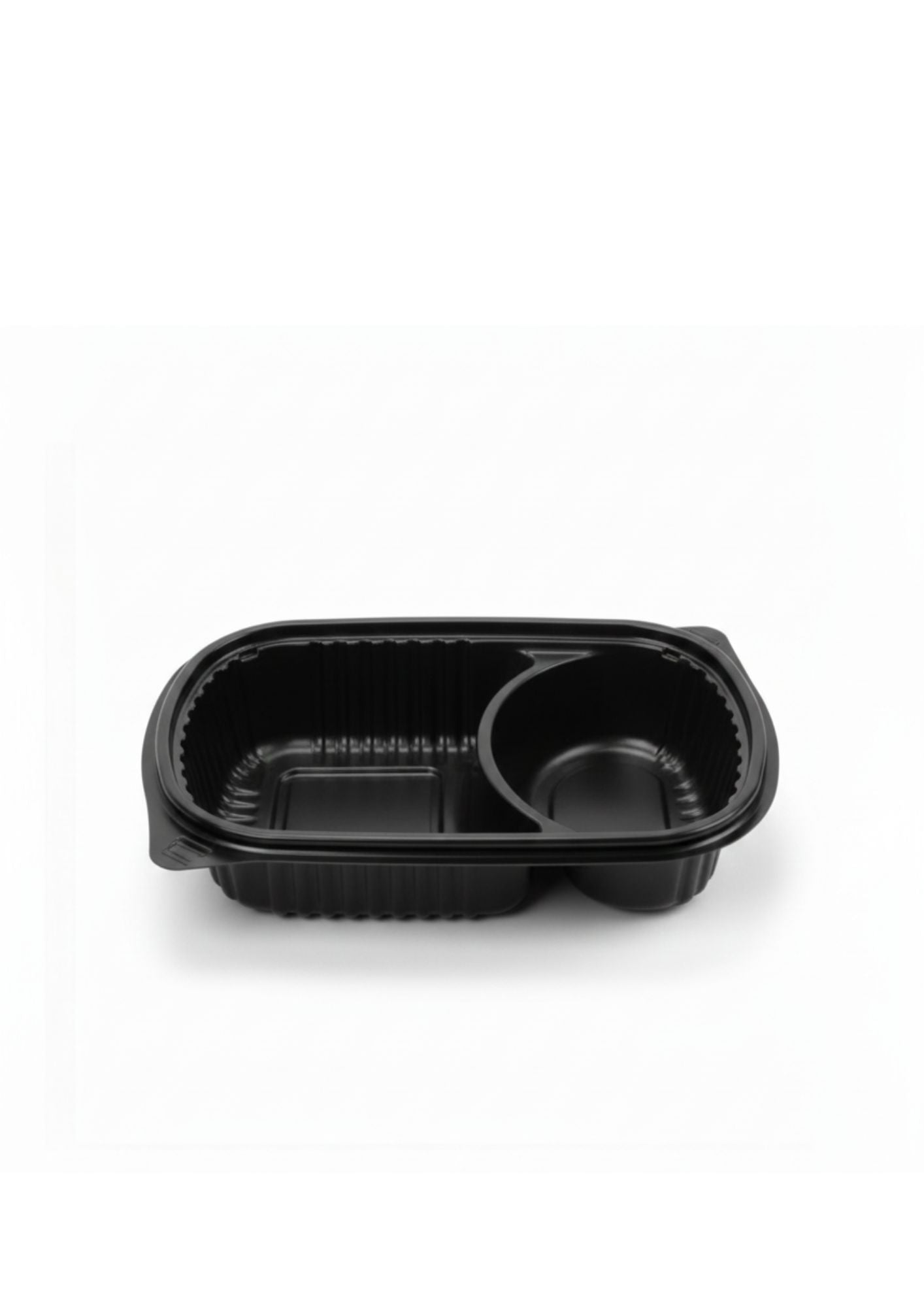 Cosmoplast 2-Compartment Food Storage Container with Lid Black