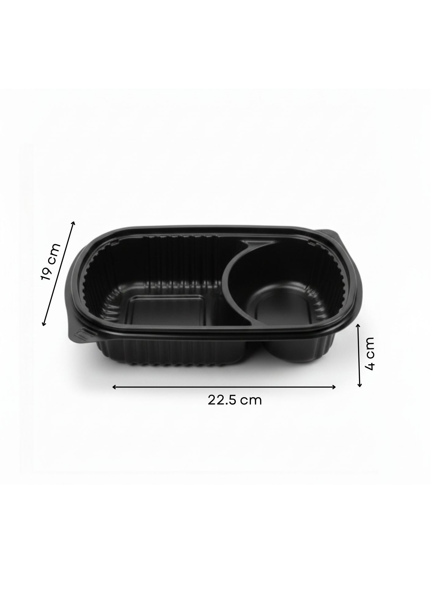 Cosmoplast 2-Compartment Food Storage Container with Lid Black