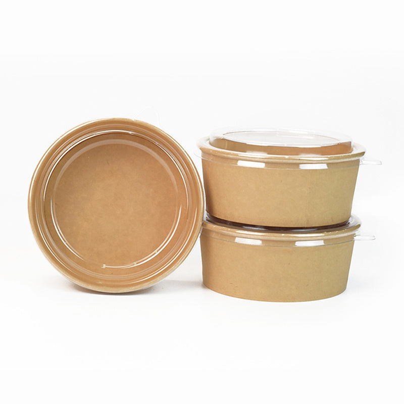 Generic Kraft Paper Salad Bowl 1000ml with Clear Lid 50 EMB.
