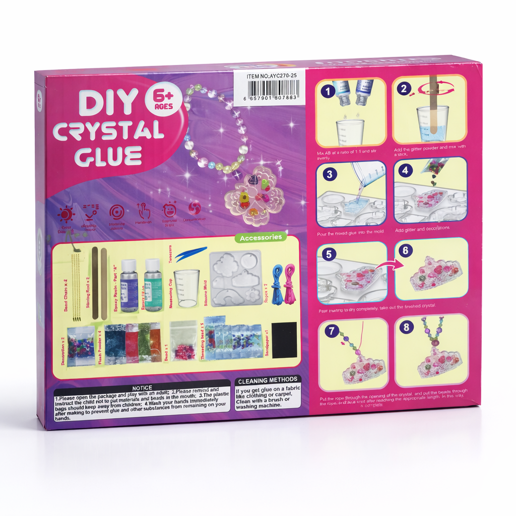 Kit de Artesanato de Joias de Cristal DIY – Conjunto de Resina Criativa para Crianças (6+) (AYC270-25)