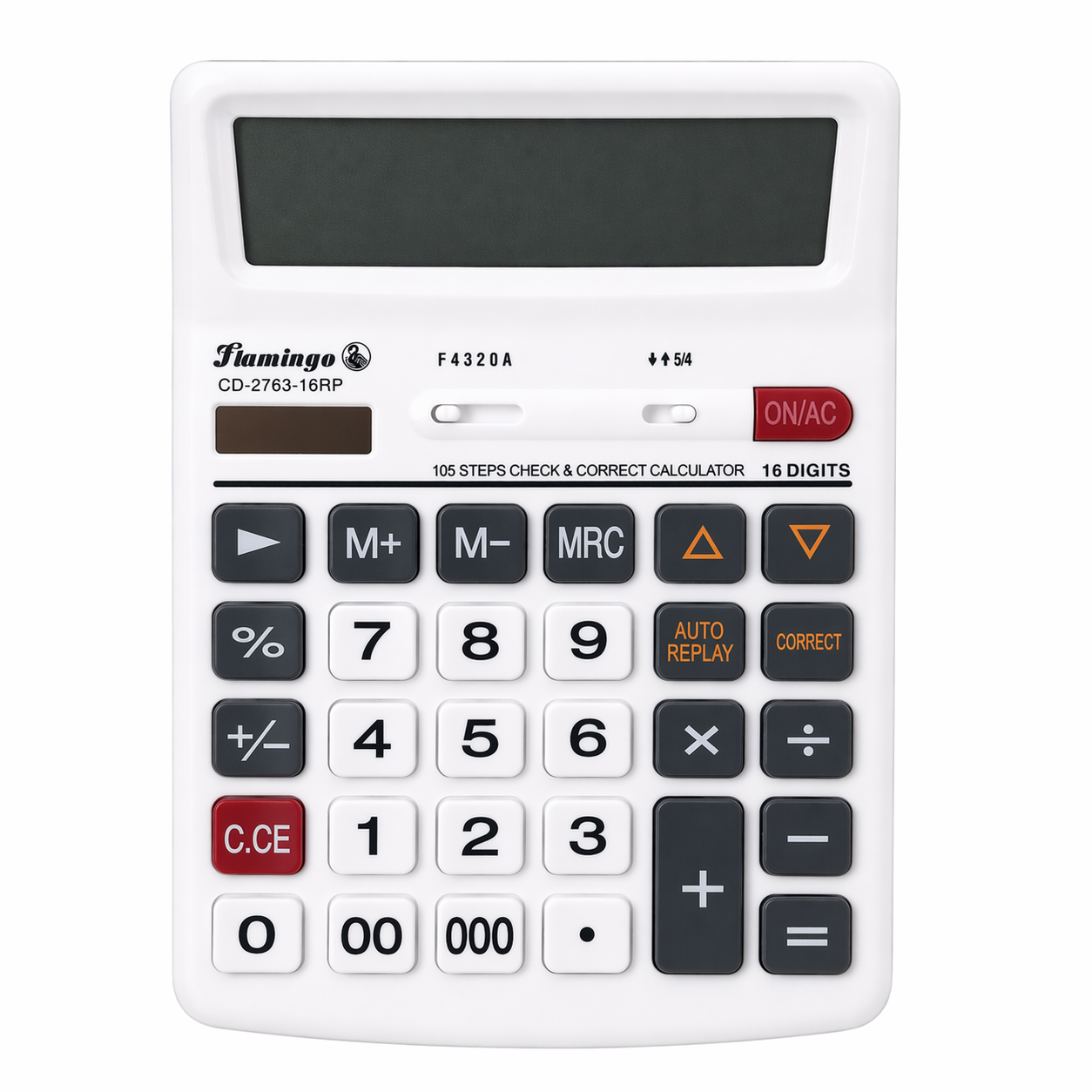 Calculadora de Secretária Flamingo – 16 Dígitos, Função Verificar e Corrigir (DB-2-13)