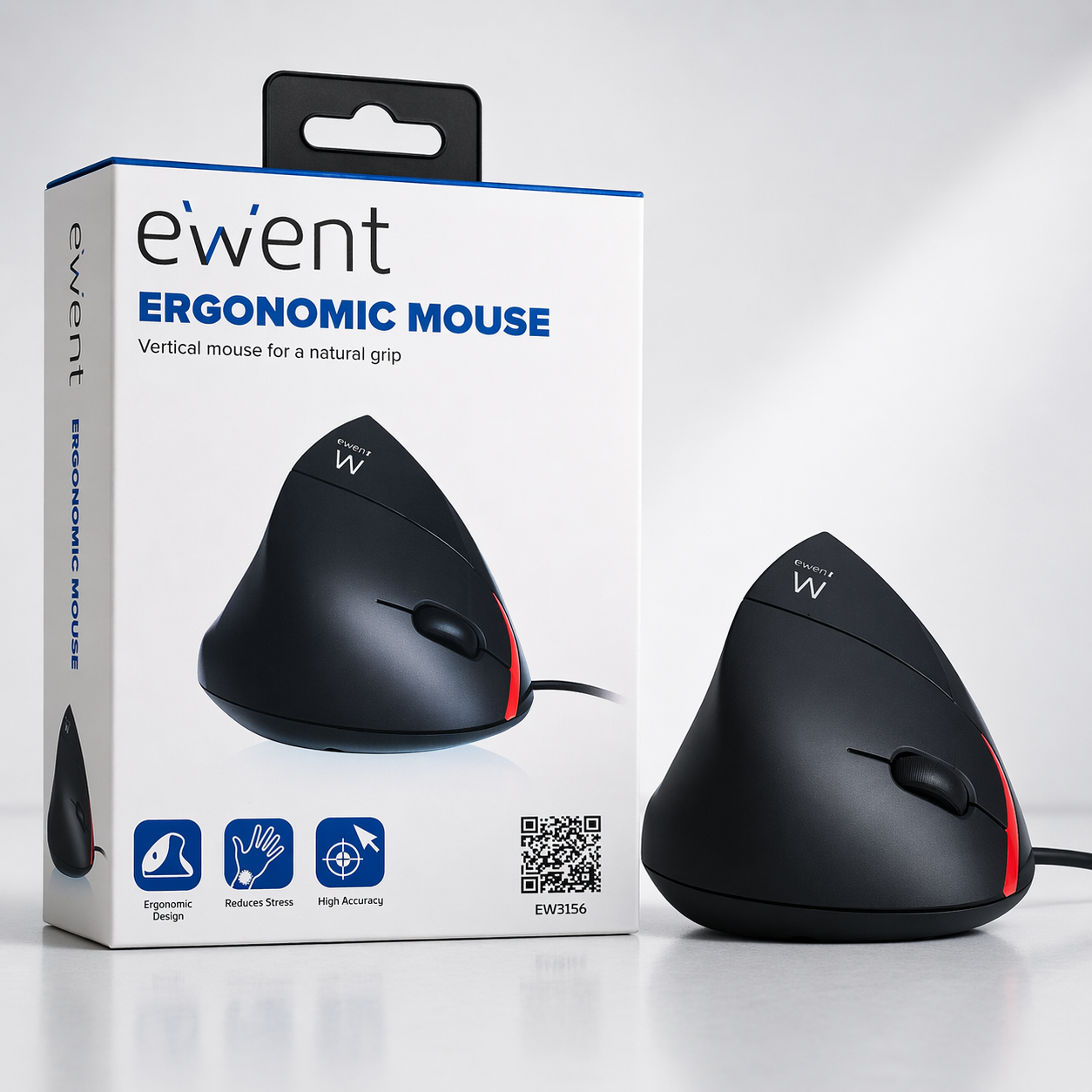 Rato Vertical Ergonómico Ewent (Modelo EW3156) (8054392610417)