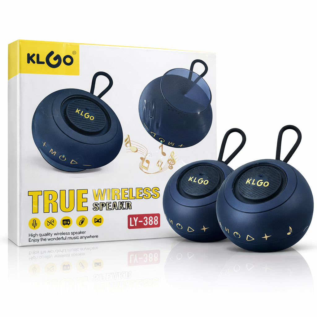 Coluna Bluetooth Portátil True Wireless KLGO LY-388 – Áudio Compacto para Exterior com Graves Profundos (AYC336-19)