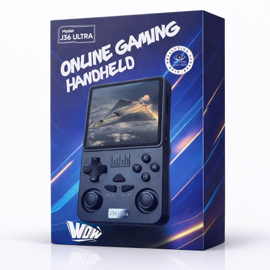 Consola de Jogos Portátil J36 Ultra – Ecrã IPS de 3.5”, Bateria de 3000mAh, Suporte Multiplataforma (AYC336-37)