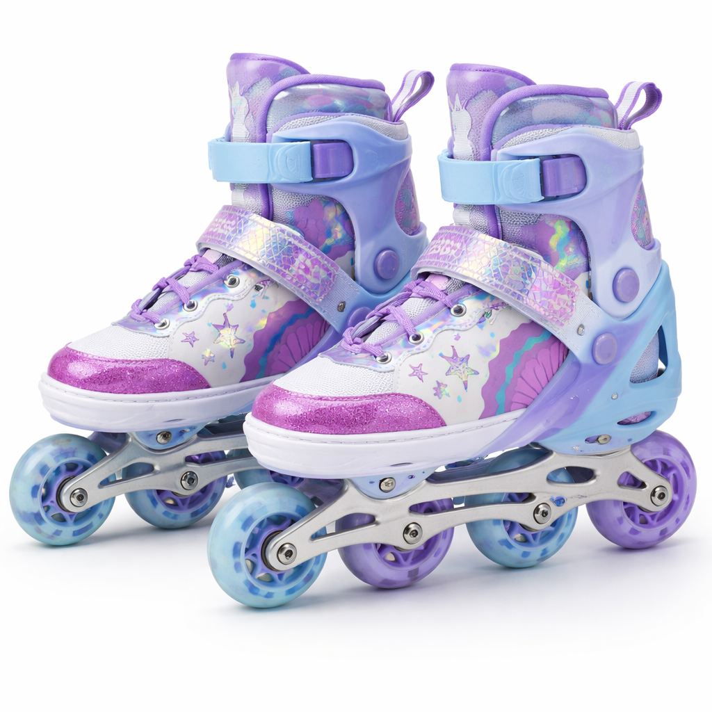 Patins em Linha Ajustáveis para Meninas – Edição Fantasia Brilhante (AYD320-29)