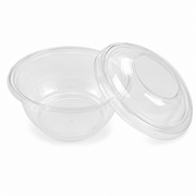 Tigela de Plástico Descartável Transparente com Tampa de Cúpula – Recipiente para Alimentos e Sobremesas
