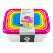 Conjunto de Recipientes para Alimentos Rainbow – 7 Peças Empilháveis com Tampas Coloridas-AYD256-295