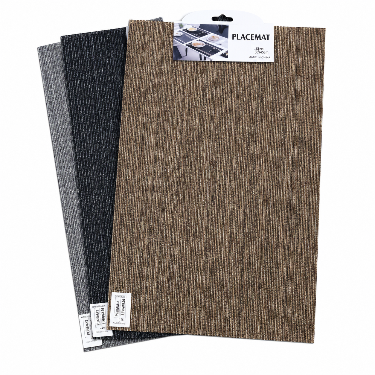 Individual de Mesa em PVC Entrançado Premium – Tapete de Mesa Resistente ao Calor (30 × 45 cm)-AYD263-17