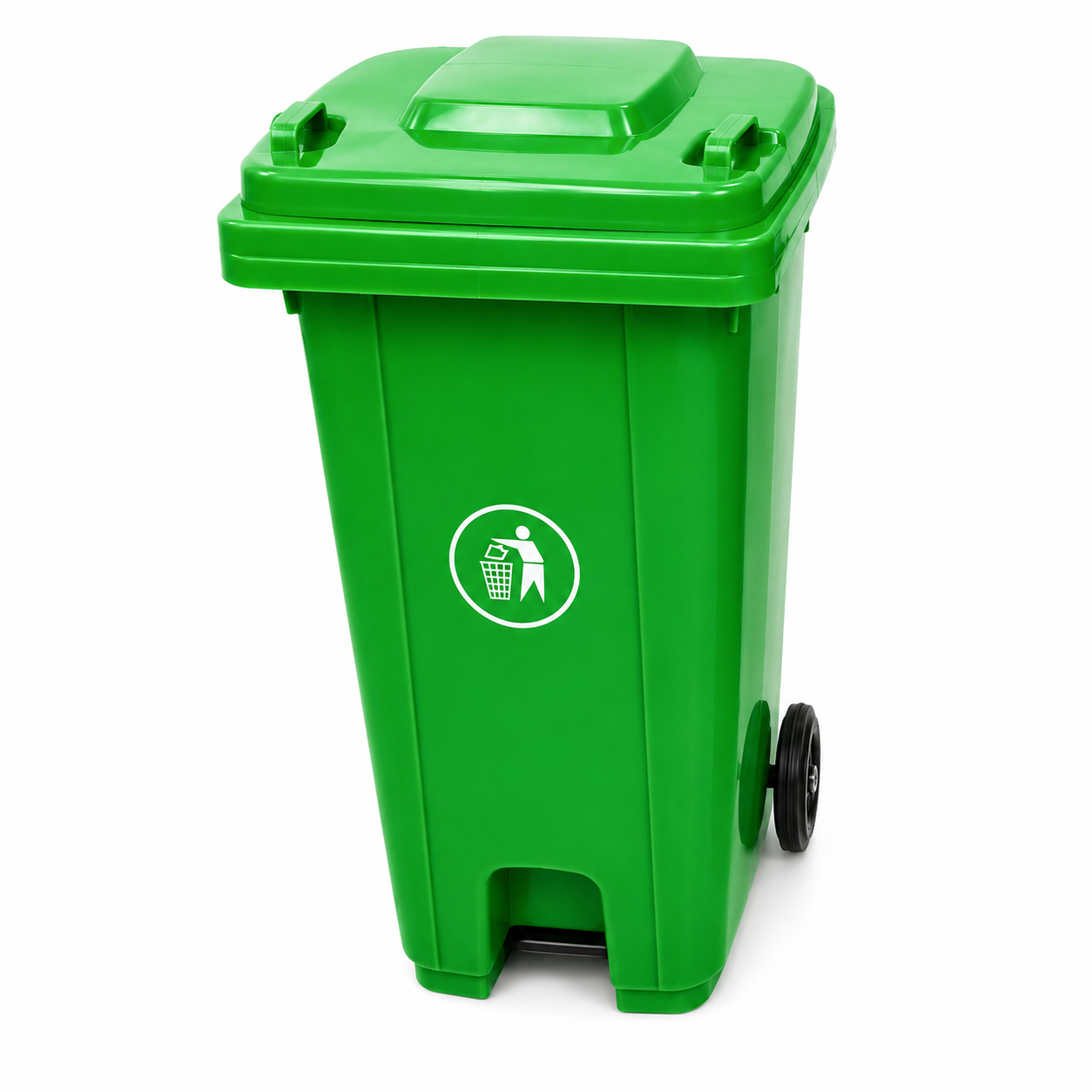 Contentor de Lixo para Exterior com Rodas e Tampa de 240L – Contentor de Resíduos de Grande Capacidade-AYD267-1